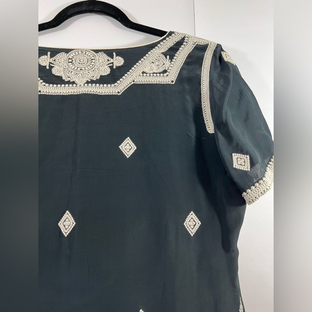 Sigrid Olsen Signature Short Sleeve Embroidered S… - image 5